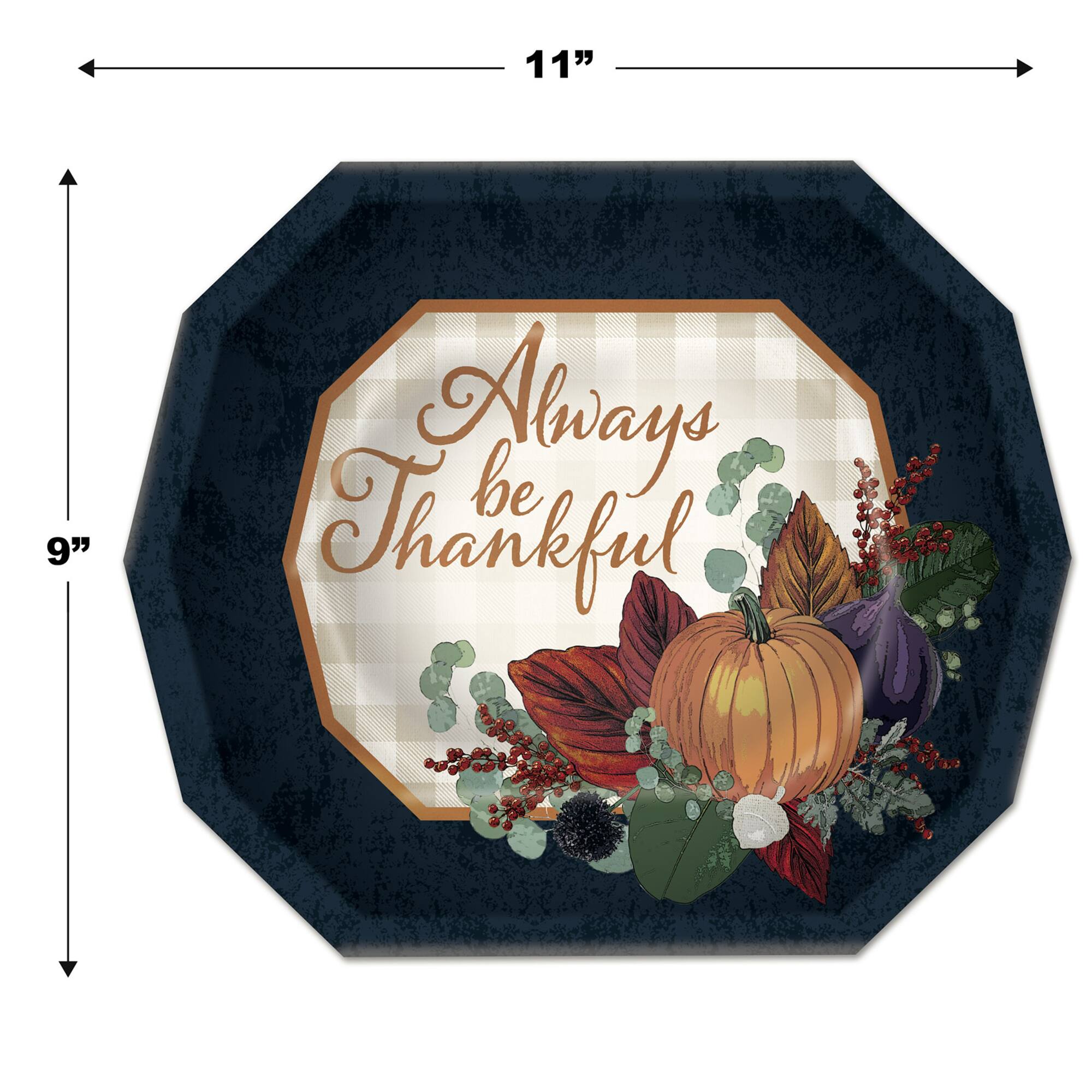 Beistle 9" x 11" Fall Thanksgiving Dinner Plates, 16ct.
